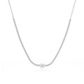 Half Lab Tennis Necklace with Solitaire Diamond