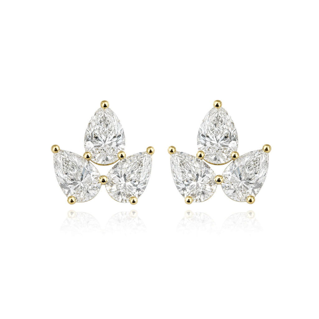 Three Lab Pear Studs