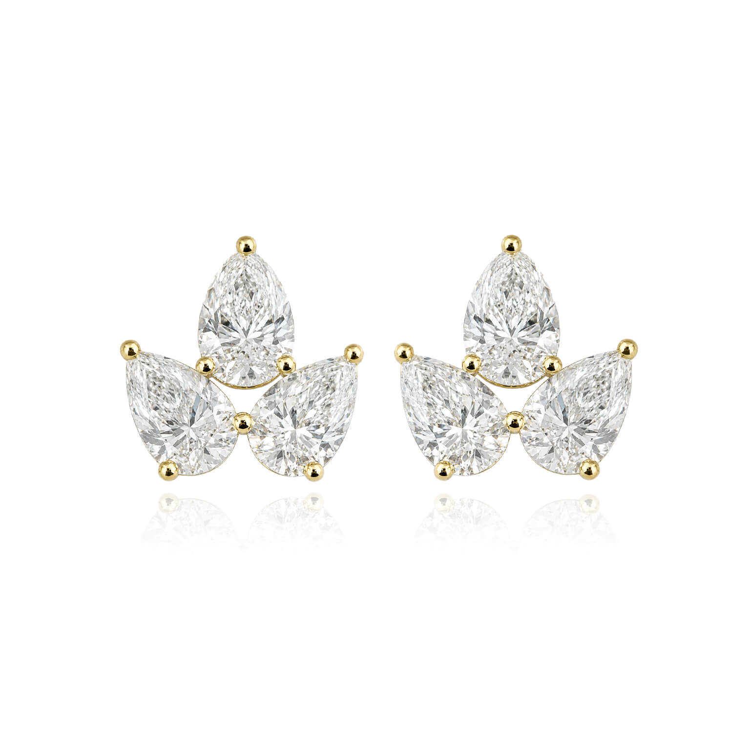 Three Lab Pear Studs